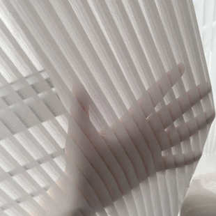 窗帘客厅窗窗纱飘网白纱垂直纱竖红百叶阳台条纹梦幻帘