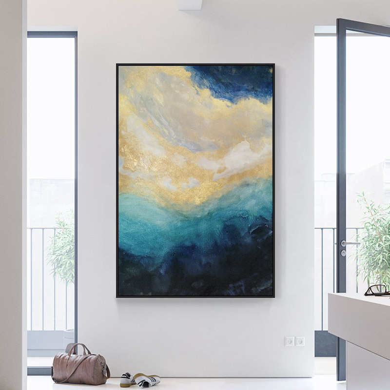 北欧抽象玄关装饰画 简约现代办公室楼梯入户玄关挂画背景墙壁画图片