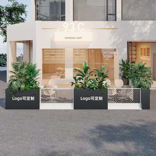 户外铁艺花箱组合外摆奶茶店咖啡厅店铺商业街花架子花槽隔断围栏