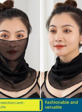 汉服面纱古风仙气挂耳面帘古装女侠黑色遮面透明防晒古典舞蹈面罩