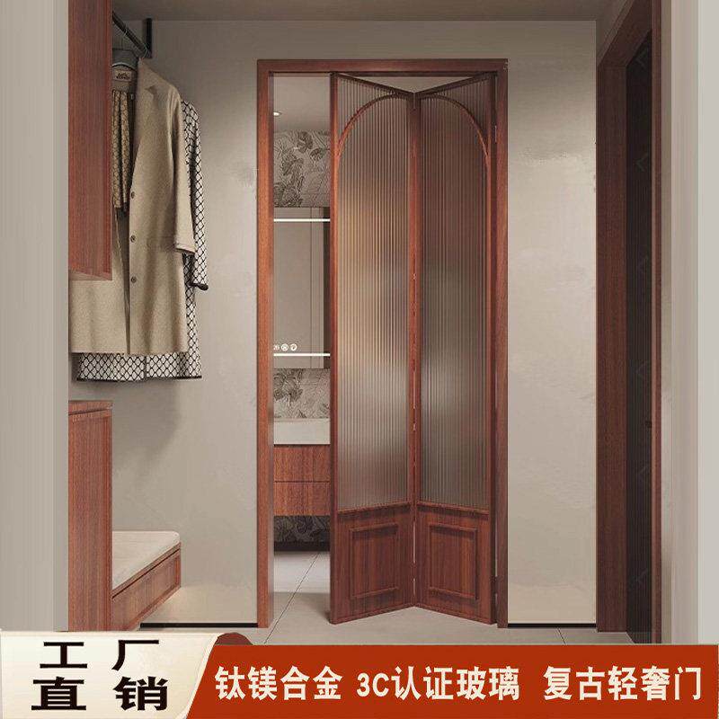 法式覆古折叠门卫生间书房隔断门吊轨推拉门客厅厨房阳台玻璃移门