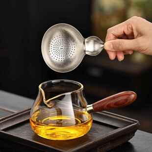 创意茶滤纯钛TUF茶漏茶叶过滤网夫日滤式 手茶工锤纹葫芦功茶道零