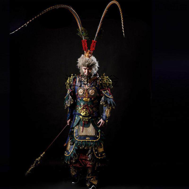 仿山纹铠甲仿cos神话甲胄真人甲硬派可盔甲穿戴金属悟空分体黑色