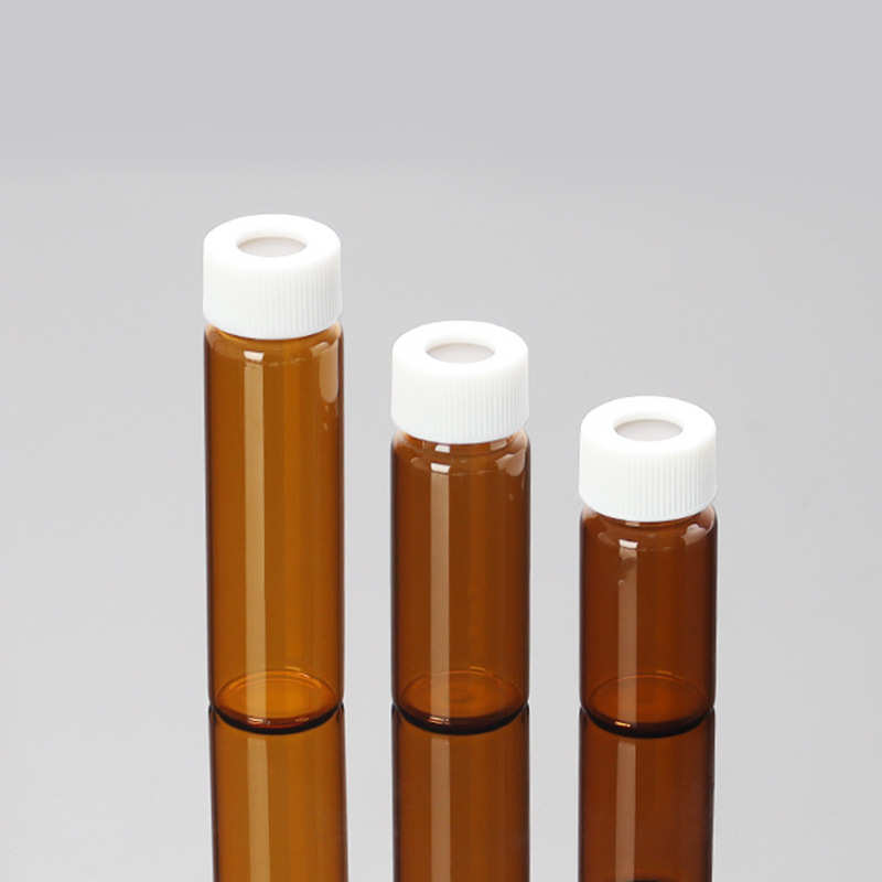 绿盟透明棕色玻璃螺口样品瓶5/8/12/20/30/40/50/60ml 盖垫 100只