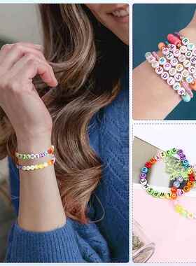 200pcs Letters Acrylic Beads Number Alphabet Star Heart Roun