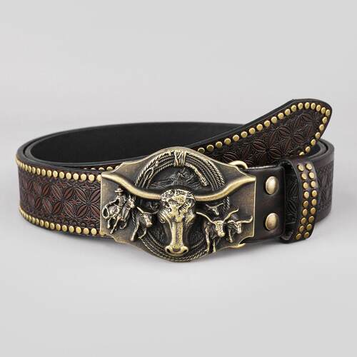 Western cowboy belt, cow head harness trend 西部牛仔皮带牛头