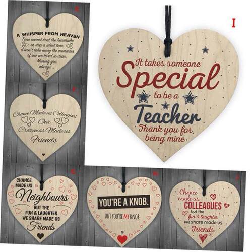 1Pc Wooden LOVE Christmas Chip Hanging Gift