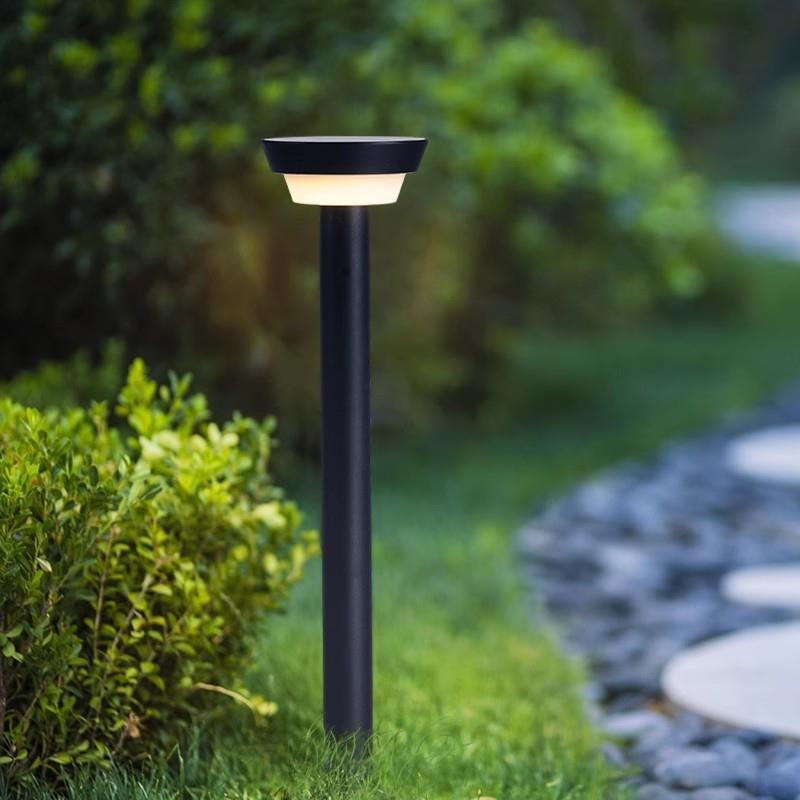 户外草坪灯太阳能草地灯极简庭院灯防水圆形道路灯室外花园地插灯