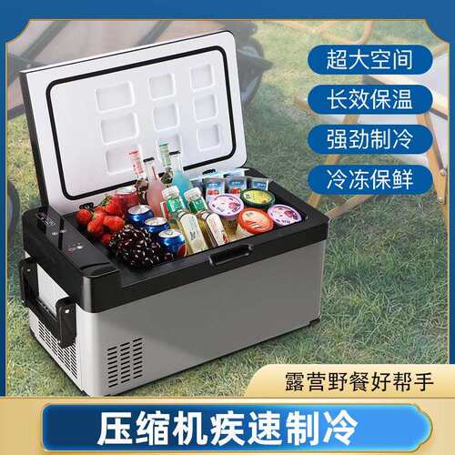 夏新压缩机冷冻小冰箱12V24V车家两用户外冷冻冷藏迷你车载冰箱