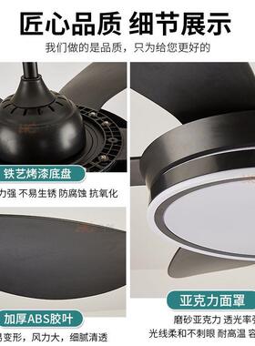 新款直销变频客厅静音大风力电扇灯现代简约五叶吊扇灯LED智能语
