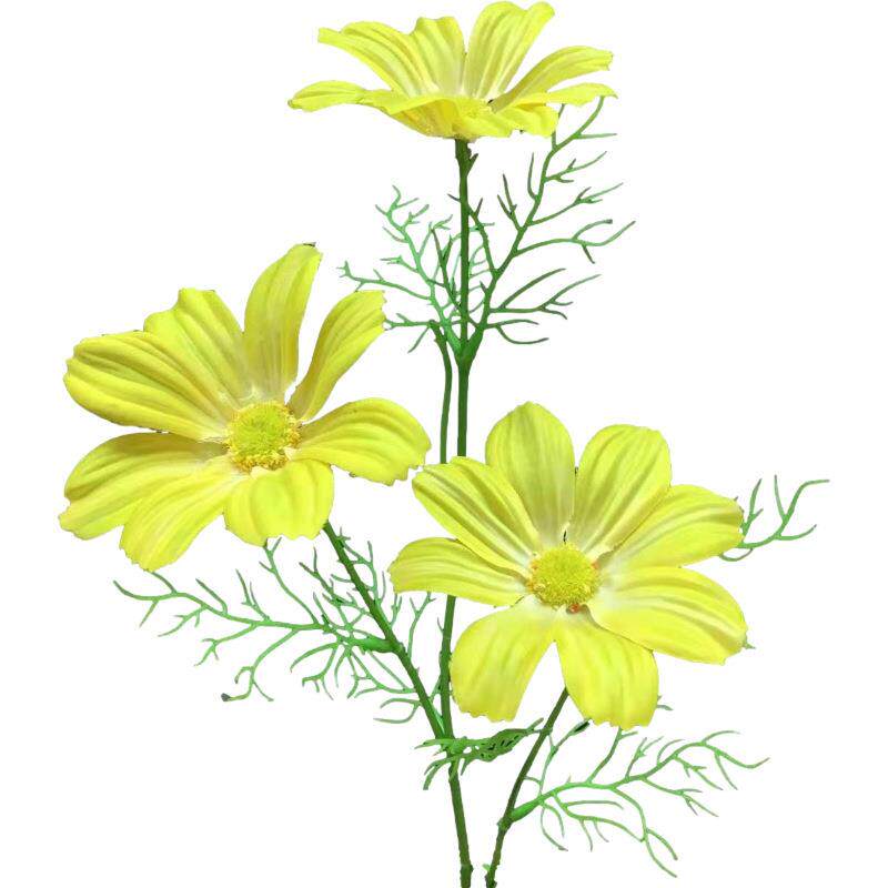 北欧保湿手感3头波斯菊仿真花绢花野菊假花雏菊摆设婚庆