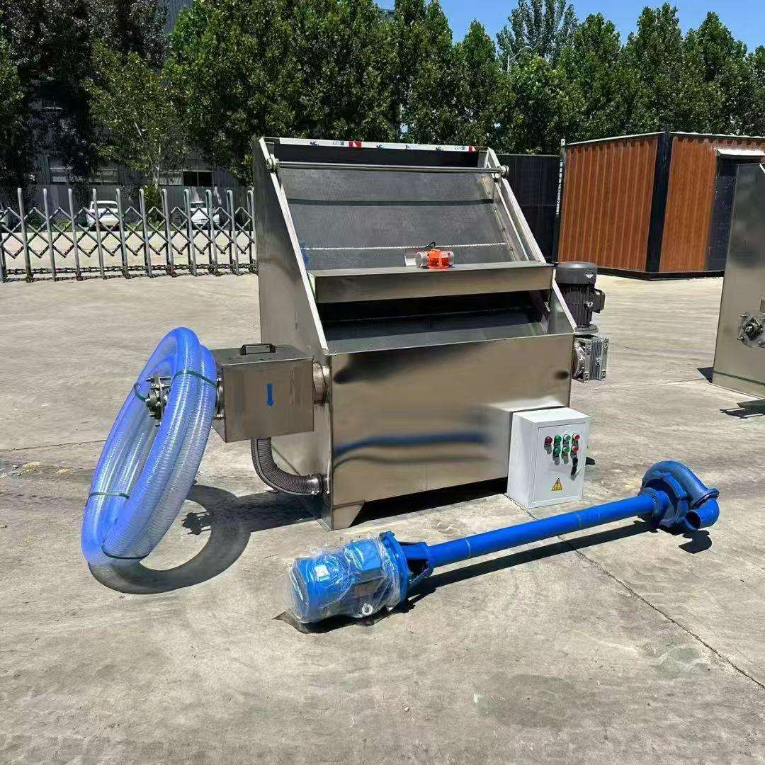 斜筛式固液分离机全自动上料不锈钢干湿分离机养殖废水污泥脱水机