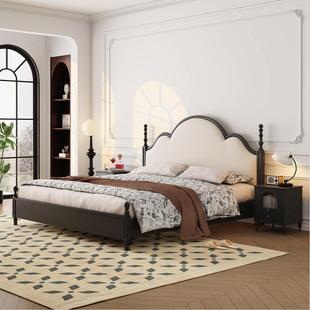 美式 风中古15m简约.代软 .复古实木床18m现主卧双人床奶油无品牌