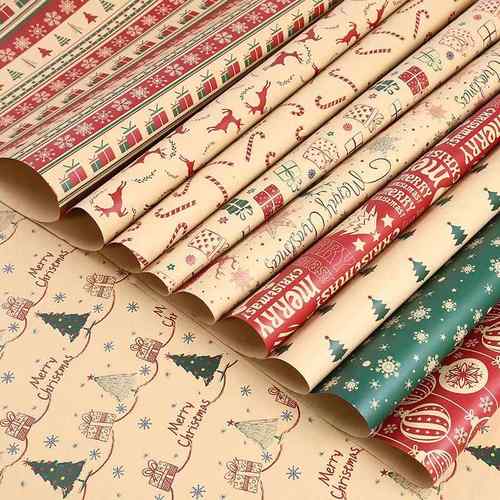 10Pcs 70x50cm Christmas wrapping paper Decoration Gift Wrap