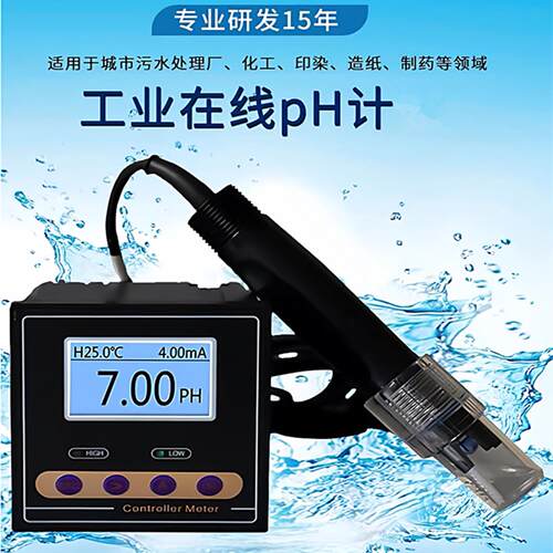 线上PH计控制仪表水质ORP测试仪工业污水PH计酸度计5米感测器监视