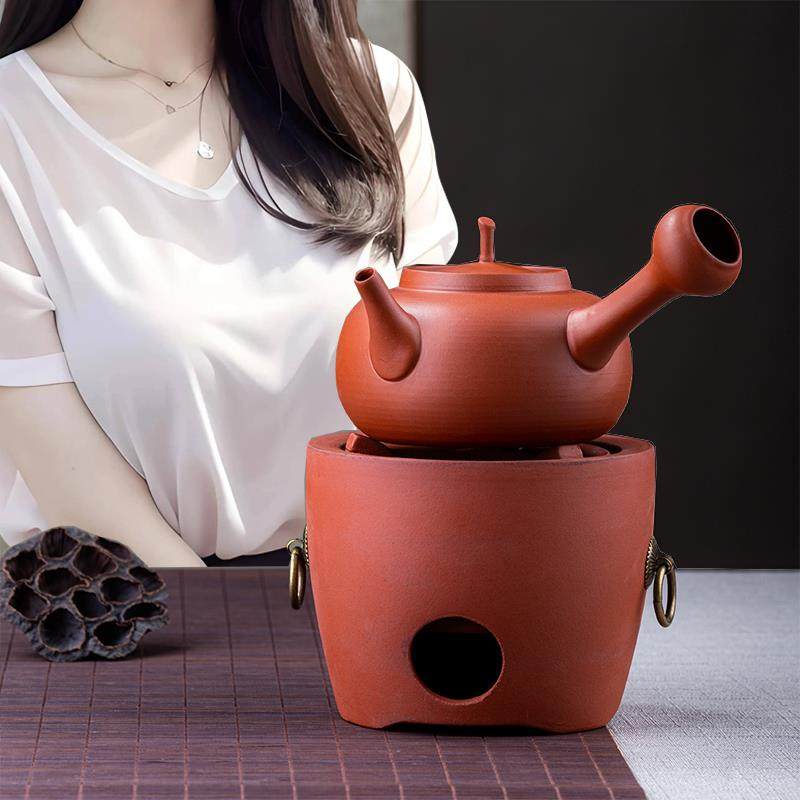 潮州朱泥砂挑罐罐壶围炉煮茶 手工红泥茶具 世诚朱泥火炉盖碗,餐饮具,煮茶炉,淘宝优惠券,粉丝福利购,淘宝优惠卷