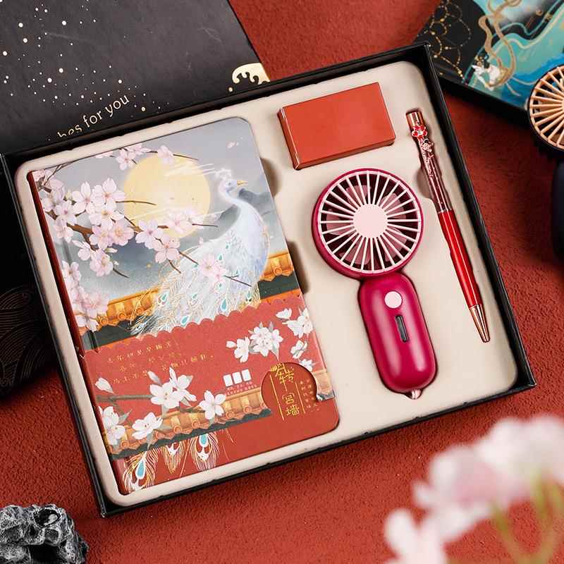 新款直销中国风手账本礼盒文艺复古典笔记本子套装彩页记事本usb
