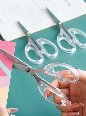 Ins-style transparent handle small scissors for home and dai