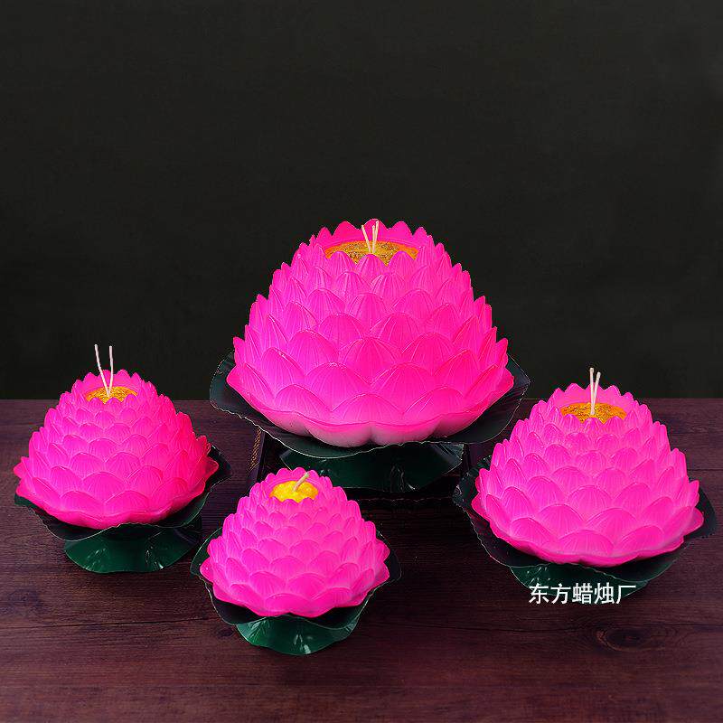 灯红色莲花蜡烛五福蜡莲八福莲蜡烛荷花灯烛长明莲花灯957灯厂家