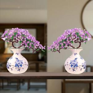 新中式奶油紫水晶花瓶摆件插花装饰家居装饰品清新精致新款摆件