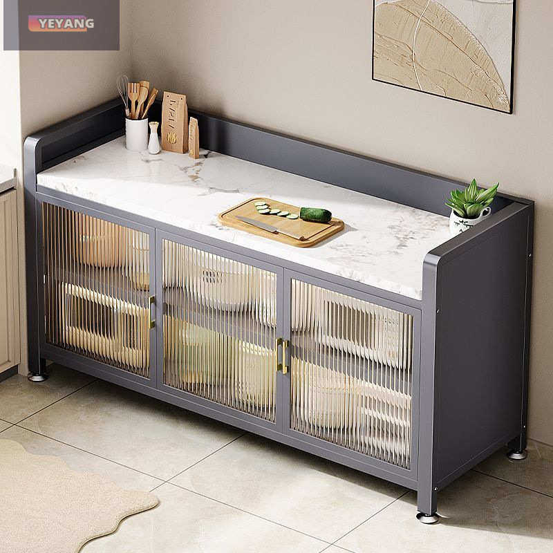 厨房置物架岩板对开柜门落地多层置物柜收纳多功能切菜餐边柜,厨房/烹饪用具,厨房抽屉置物架,淘宝优惠券,粉丝福利购,淘宝优惠卷