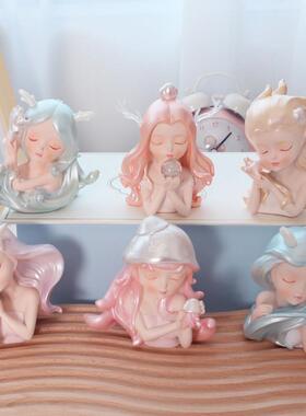 海洋女孩摆件可爱少女心桌面治愈系装饰品小物件朋友闺蜜礼物玩偶