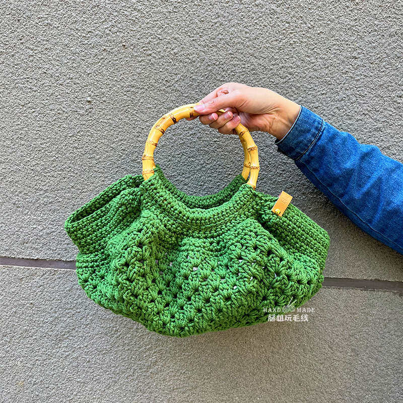 竹节云朵包DIY毛线钩针编织ins风纯色简洁款手拎包手提挎包,服饰配件/皮带/帽子/围巾,DIY编织材料包,淘宝优惠券,粉丝福利购,淘宝优惠卷