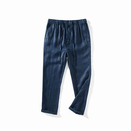 Thin and breathable linen pants with elastic waistband