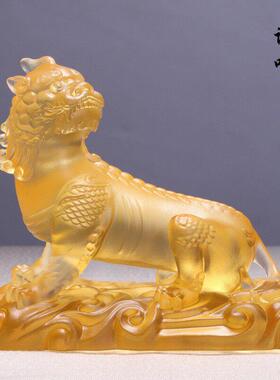 古法琉璃谛听神兽摆件佛堂摆放供奉神兽保平安地藏王菩萨坐骑