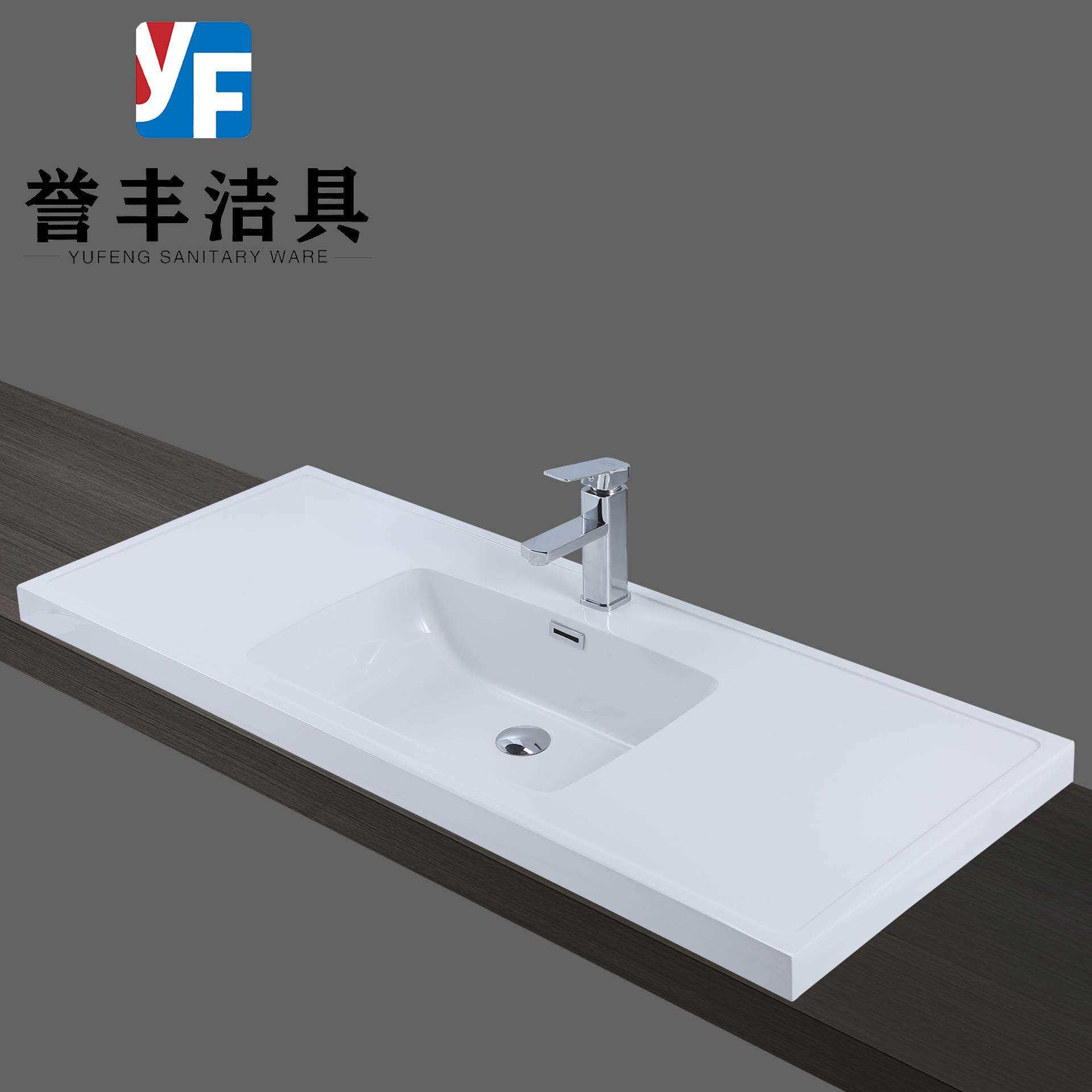 人造石一体盆源头厂家卫生间洗脸洗手台盆微晶石洗漱盆浴室柜水池