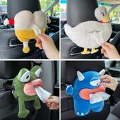 饰纸巾抽 卫生纸车用装 汽车车载纸巾盒车内挂式 创意可爱公仔抽取式