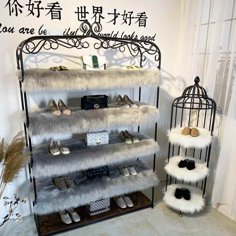 毛毛地毯长毛绒服装店货架毛垫商铺装饰桌垫橱窗垫鞋店柜台垫