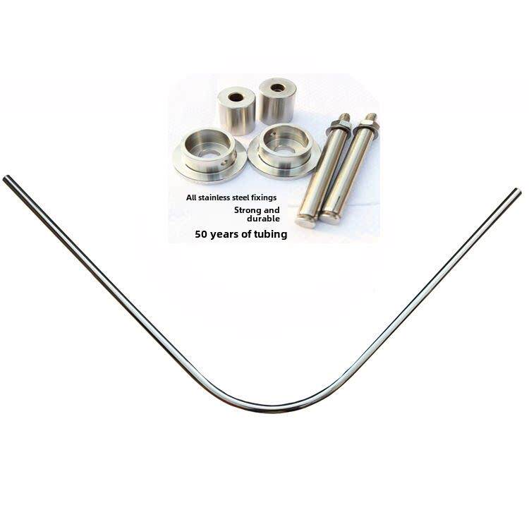 不锈钢弯浴帘杆l型u型浴室杆异形冲孔安装牢固耐用