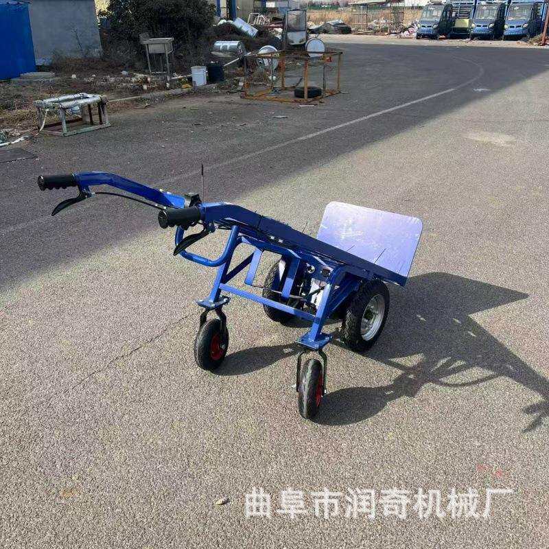 电动四轮三轮手推鸡公车农用多功能平板推车工地果园爬坡推粪车