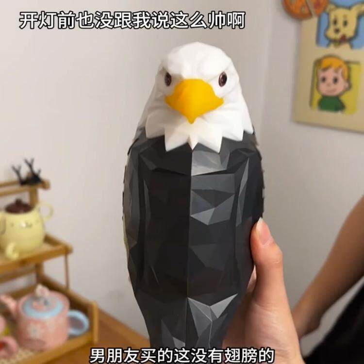 老鹰灯猫头鹰灯动物投影3d打印夜灯LED灯氛围节日派对装饰壁