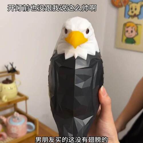 老鹰灯猫头鹰灯动物投影3d打印夜灯LED灯氛围节日派对装饰壁