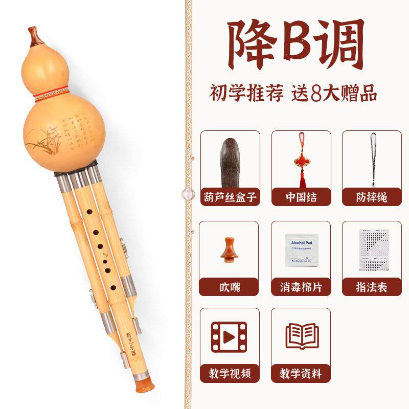 高档新艺楠葫芦丝降B调C调小学竹生乐零器初学成入门人基础乐器