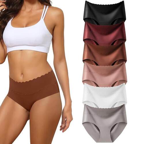 Q 61637 Seams Breathable Women's Underwear 欧美冰丝内裤