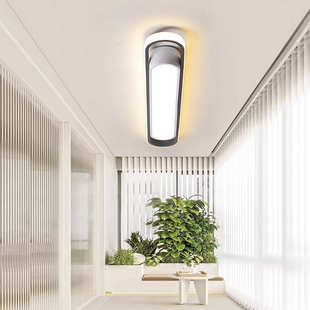 过道灯长条简约现代吸顶灯新款 走廊中山衣帽间走道灯玄关入户灯具