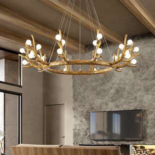 饰灯创意工业风客厅吊灯 北欧家用鹿角树枝灯客栈民宿餐厅艺术装