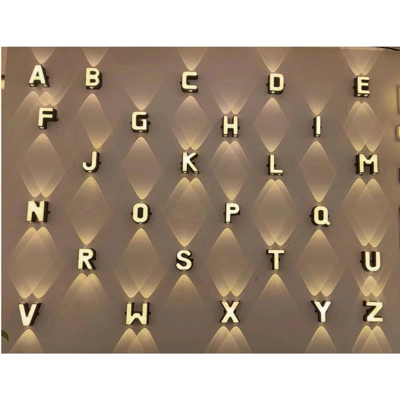 北欧风客厅现代简约壁灯LED户外庭院灯0-10数字字母防水室外壁灯