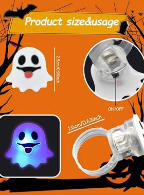 20/50pc Halloween LED Light Up Rings Toys Horror Pumpkin Gho