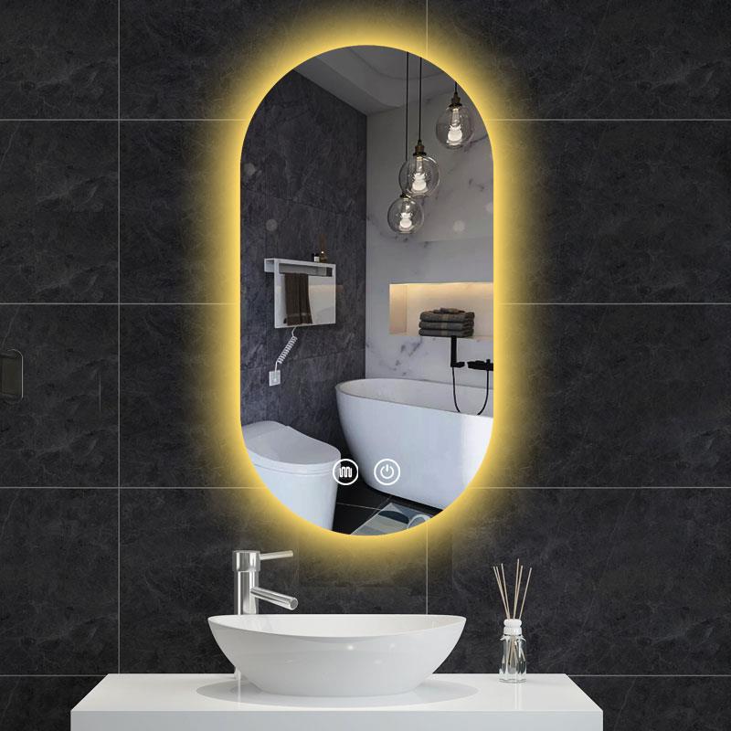 led浴室镜不规则形椭圆镜子卫生2间240智能镜异梳妆镜挂墙洗手台