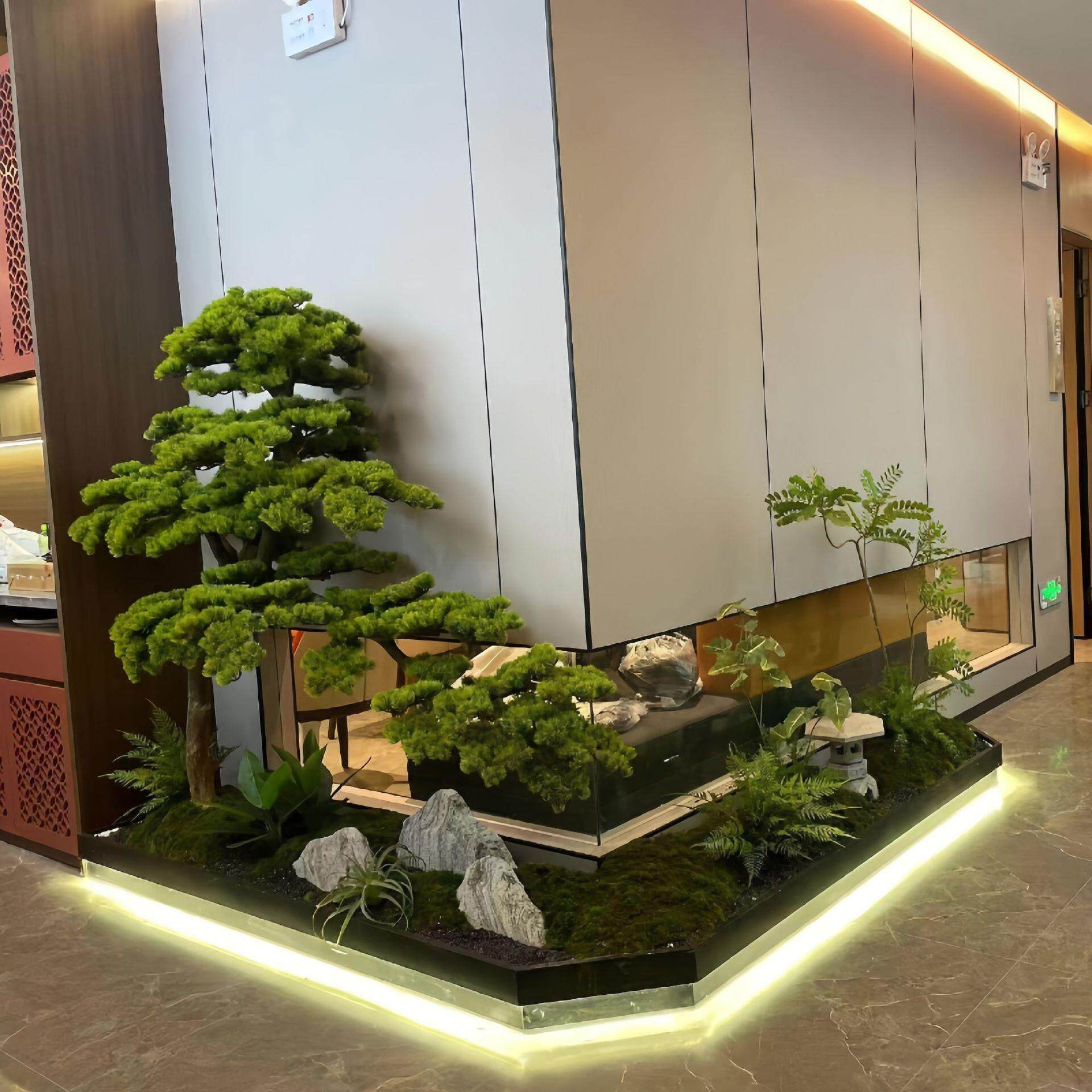 仿真植物假树厂家小植物造景观树椰子树玻璃钢水泥假山塑石真