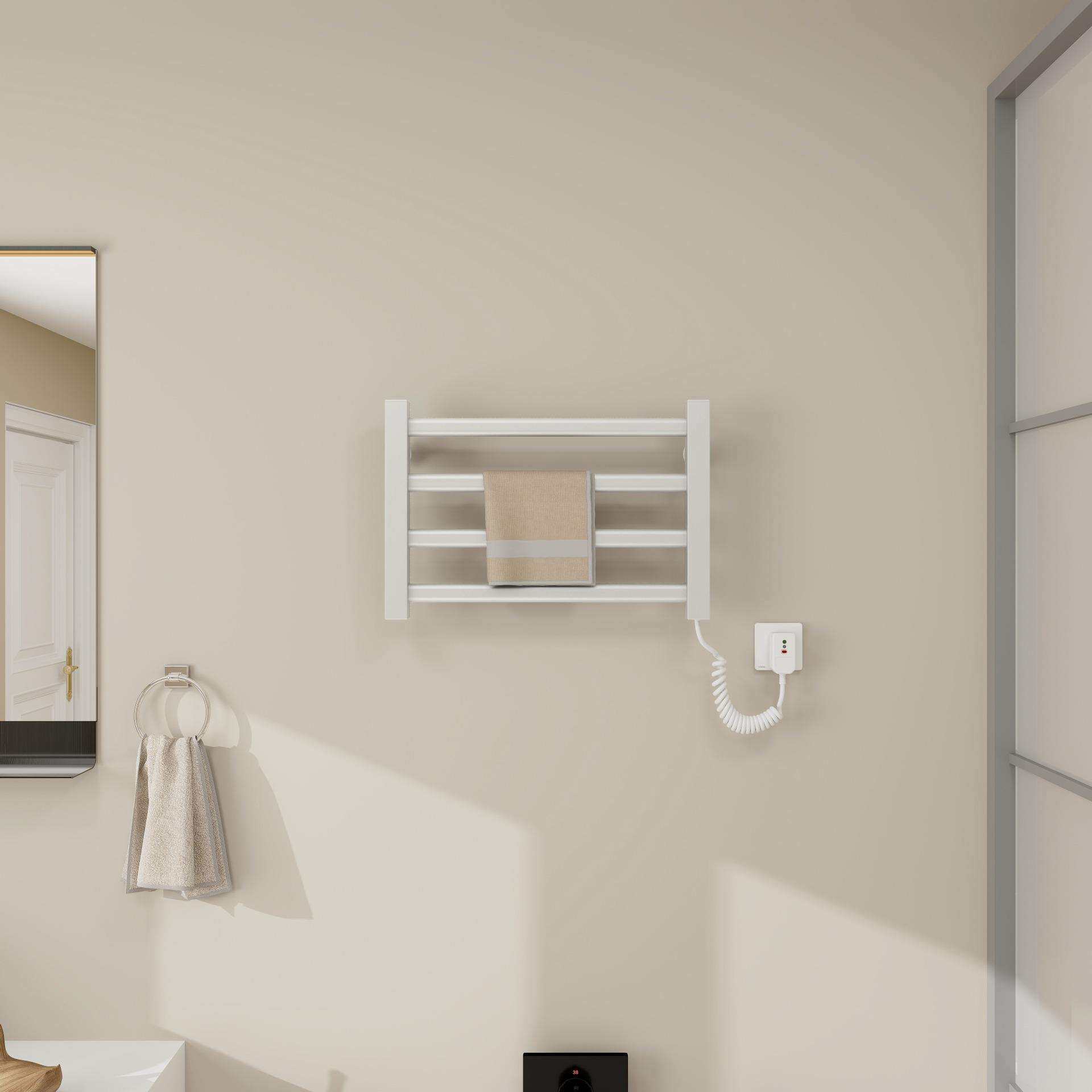 直销新款跨境新款家用卫生间智能电热毛巾架浴室洗手间免打孔安装