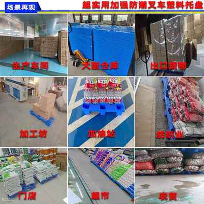 塑料托盘托板网格九脚塑胶卡板仓库地台板叉车栈板物流pallet加厚