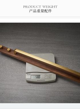 黑胡桃木凉免打毛巾杆挂钩挂浴室壁洗手间挂件单杆浴室984孔毛巾