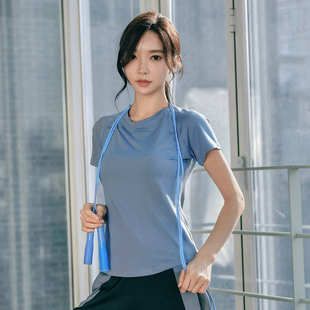 健身房运动套装女短袖2020夏款宽松专业运动跑步衣春夏时尚瑜伽服