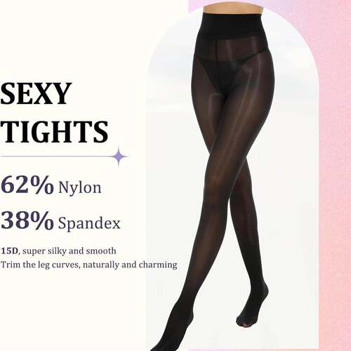 Women'S Shiny Sheer Tights High Waist Silk Comfort, Fashion