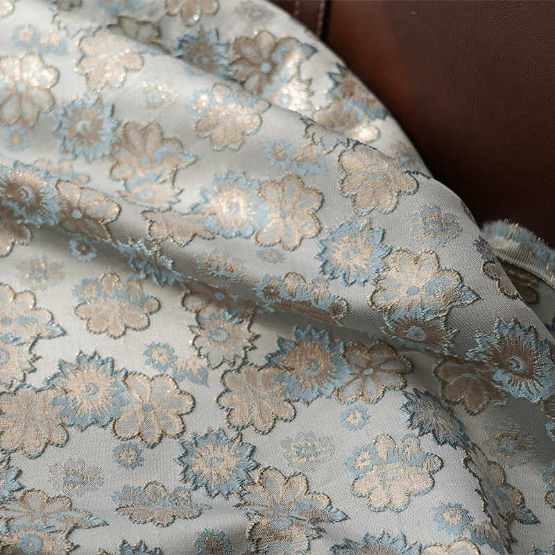 色织金丝小碎花提花剪花面料蓝金小清新时装手作箱包鞋服布料现货,纺织面料/辅料/配套,服装花边,淘宝优惠券,粉丝福利购,淘宝优惠卷